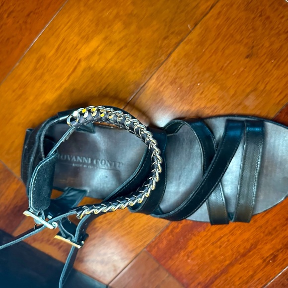 Giovanni Conti Men’s luxury Italian leather sandals size IT 44 US 12 adjustable. - Picture 3 of 5